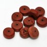Big Coconut Heishi Beads / Red / 10 pieces
