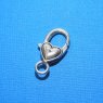 Lobster Claw Clasp  Heart / 5 pieces / 27 mm / Antique Silver