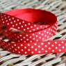 Decorative Ribbon / 1 m / Red with White dots