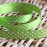 Decorative Ribbon / 1 m / Green with White dots