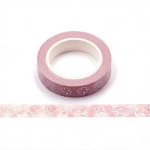 Washi Tape / Pink Metallic Lucky Clover