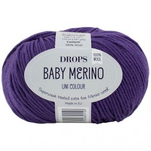 Baby Merino Uni Colour / Drops / 35 Fialová tmavá