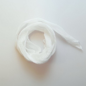 Silk Crinkle Chiffon String / Thick / White