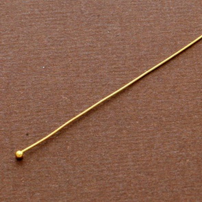 Ball Tip Headpin / 100 pieces / 50 mm / Gold