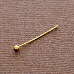Ball Tip Headpin  / 100 pieces / 20 mm / Gold