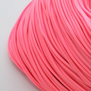 Rubber String - Hollow / Buna Cord / 2 mm / Phosphorescent Pink
