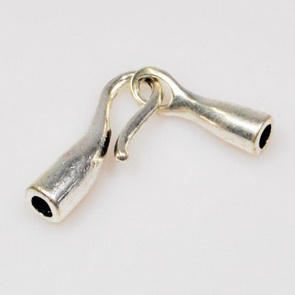 Hook-and-Eye Clasp / 5 pieces / Antiqued Silver