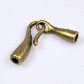 Hook-and-Eye Clasp / 5 pieces / Antiqued Bronze