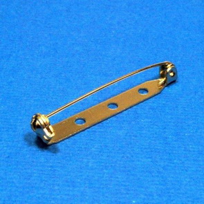 Pin Back with Locking Bar / 10 pieces / 38 mm / Platina