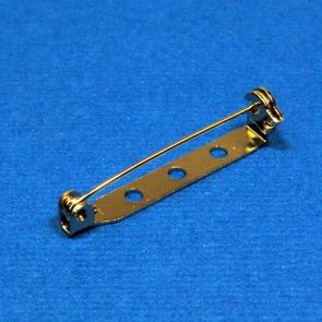 Pin Back with Locking Bar / 10 pieces / 34 mm / Platina