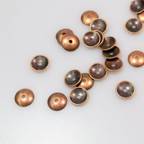 Bead Cap – Round / 50 pieces / 10 mm / Antiqued Copper
