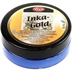 Inka - Gold / kobaltově modrá