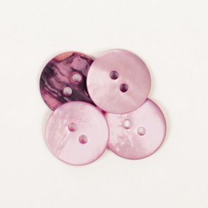 Knoflík perleťový / 15 mm / Růžový