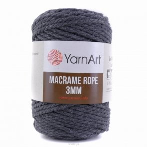 Macrame Rope 3 mm / YarnArt / 758 Šedá