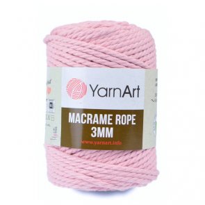 Macrame Rope 3 mm / YarnArt / 762 Růžová světlá
