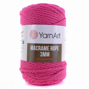 Macrame Rope 3 mm / YarnArt / 803 Růžová neonová