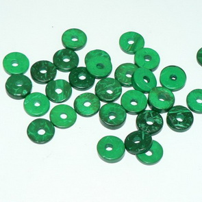Coconut Heishi Beads / Green / loose ones / 30 pieces