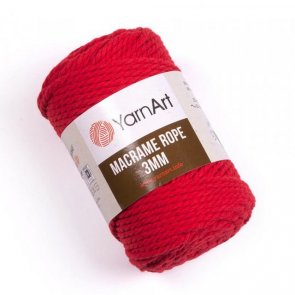 Macrame Rope 3 mm / YarnArt / 773 Červená