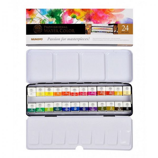 mungyo watercolor paint set 24 pc half pan nemravka cz