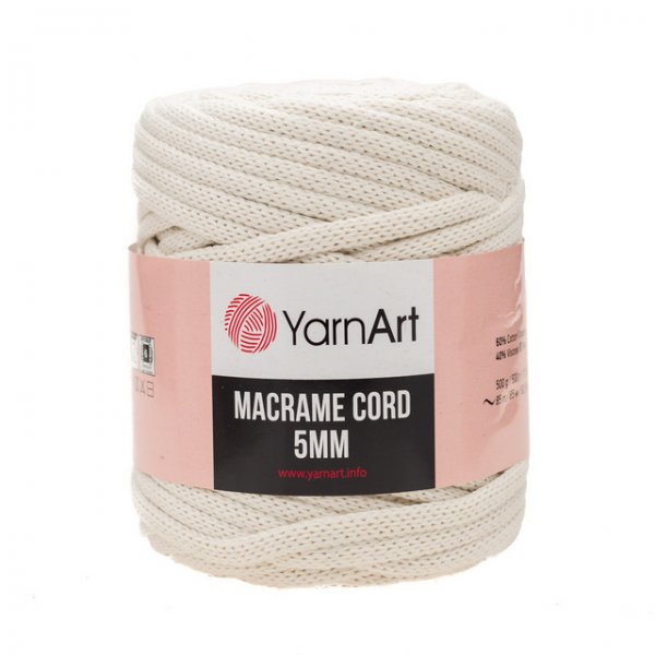 Macrame Cord 5 Mm Yarnart 752 White Creamy